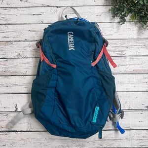 Camelbak Day Star 16 Backpack Deep Teal Hot Coral Green Pink with 2.5L Bladder